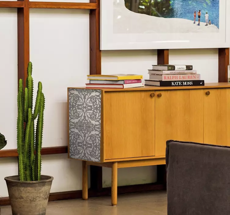 Vinilo para muebles de adorno gris - TenVinilo