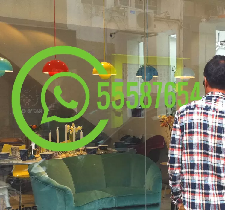 Vinilo escaparate para negocios whatsapp - TenVinilo