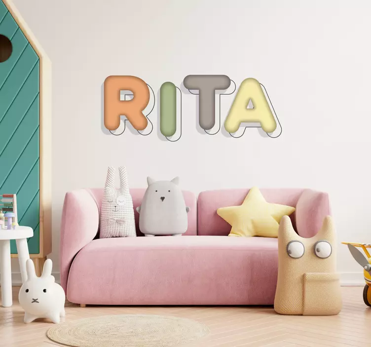 Vinilo infantil para pared estilo nombre personalizable - TenVinilo