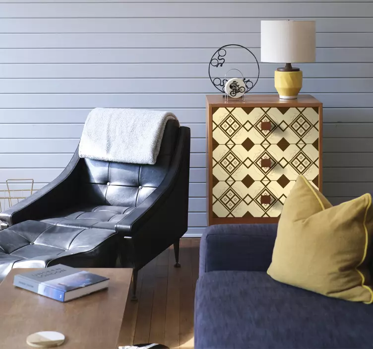 Vinilo para mueble diseño de rombo mapuche - TenVinilo