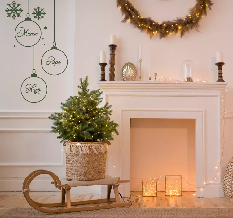 Pegatinas de navidad Adornos navideños personalizados - TenVinilo