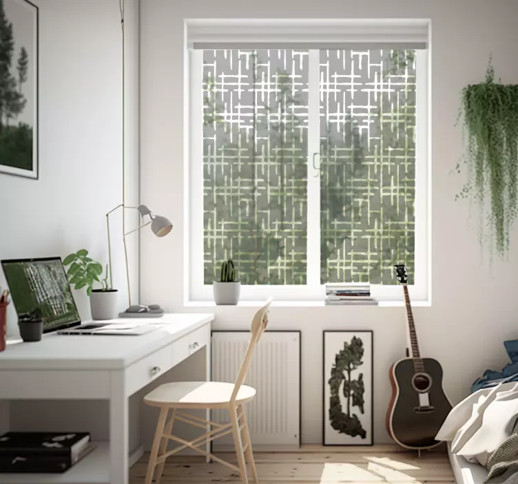 Vinilo para cristales líneas translúcidas cruzadas - TenVinilo