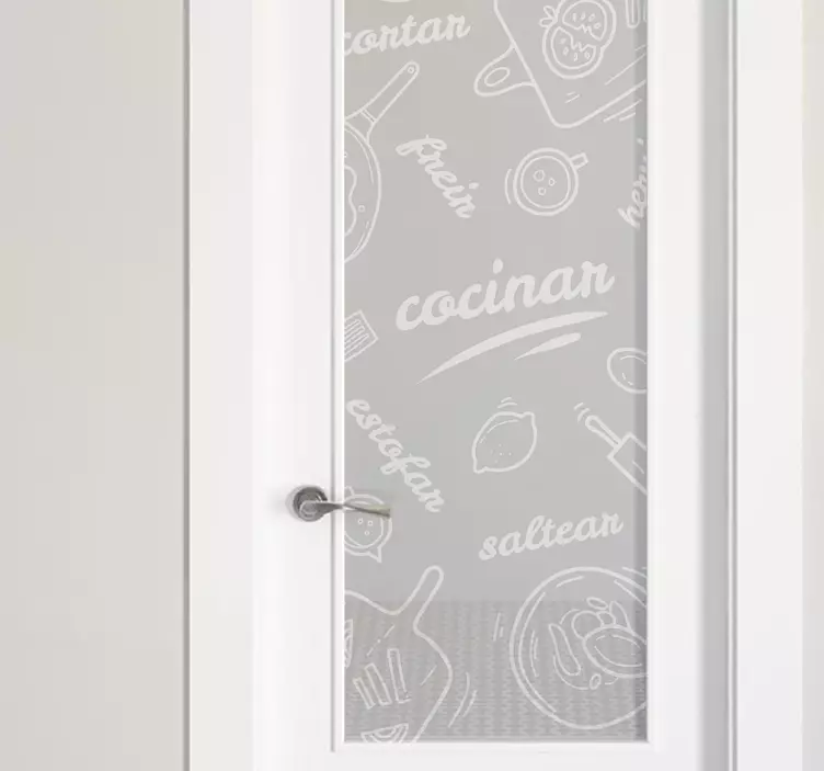 Vinilo para puerta de cristal cocina conceptos - TenVinilo