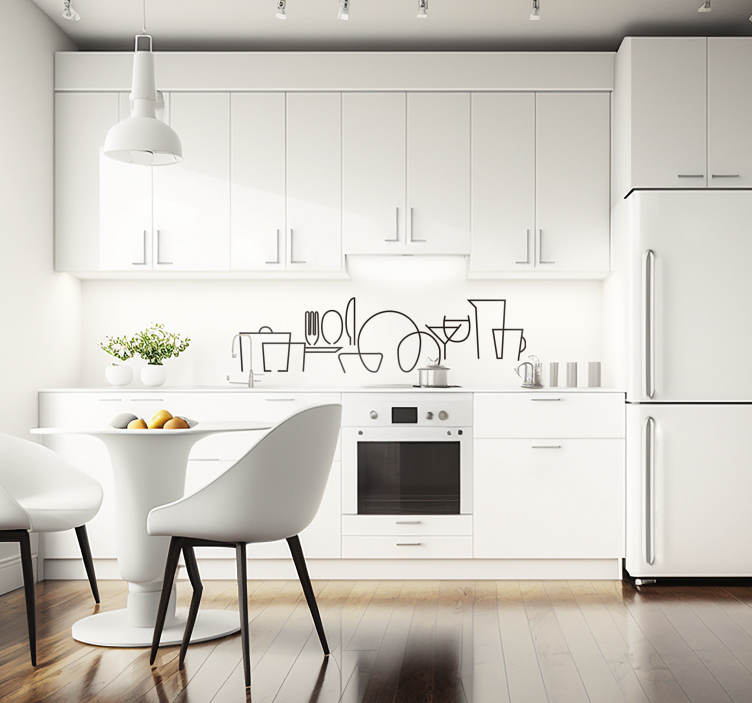 Vinilo para cocina líneas elegantes - TenVinilo