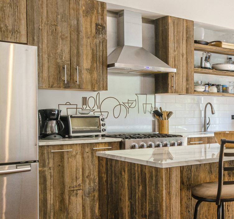 Vinilo para cocina líneas elegantes - TenVinilo