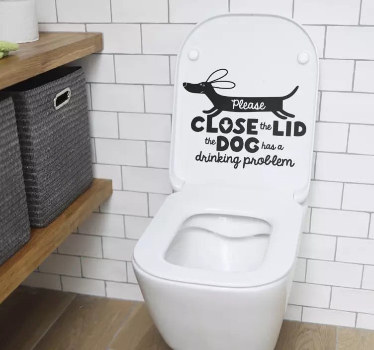 Vinilo mascota cierra la tapa perro - TenVinilo