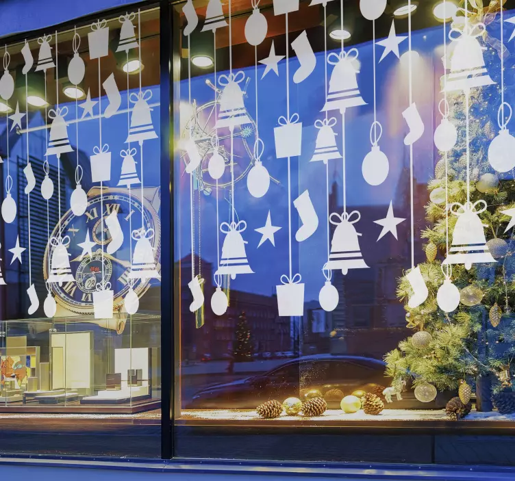 Vinilo para escaparate calcetines de Navidad - TenVinilo