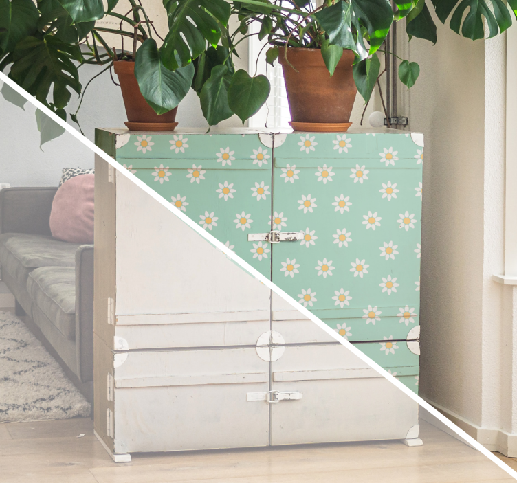 Vinilo decorativo para muebles de flores margaritas - TenVinilo