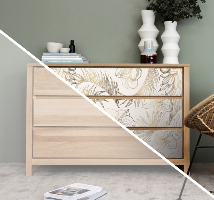 Vinilo para mueble flores tropicales - TenVinilo