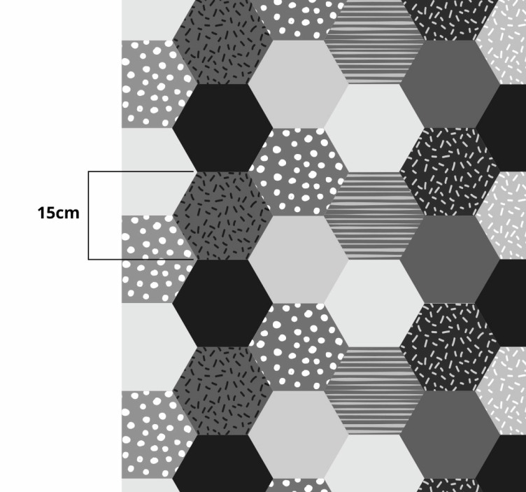 Suelo vinílico pentágonos grises - TenVinilo