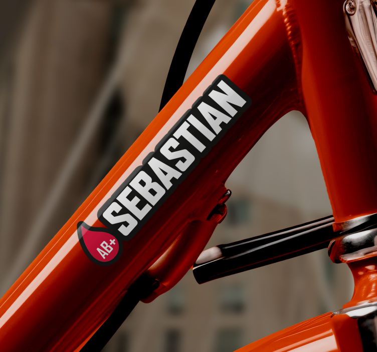 Calca para bicicleta bandera con nombre tipo de sangre - TenVinilo