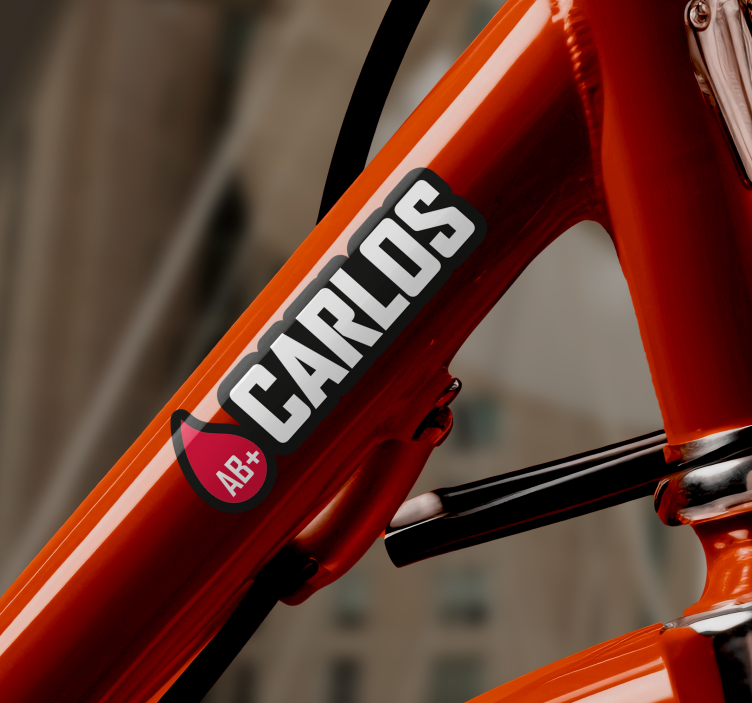 Calca para bicicleta bandera con nombre tipo de sangre - TenVinilo