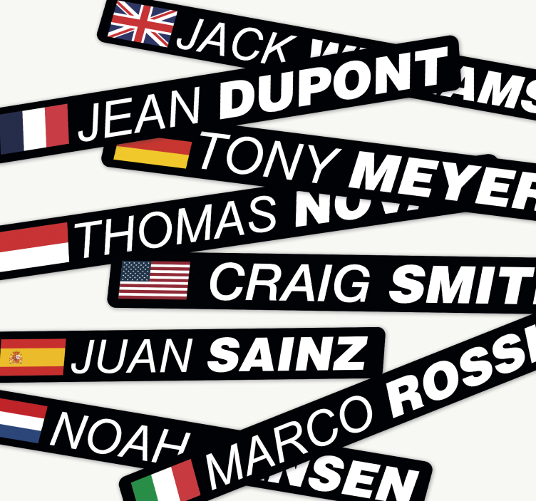 Calca para bicicleta de carretera con bandera y nombre - TenVinilo