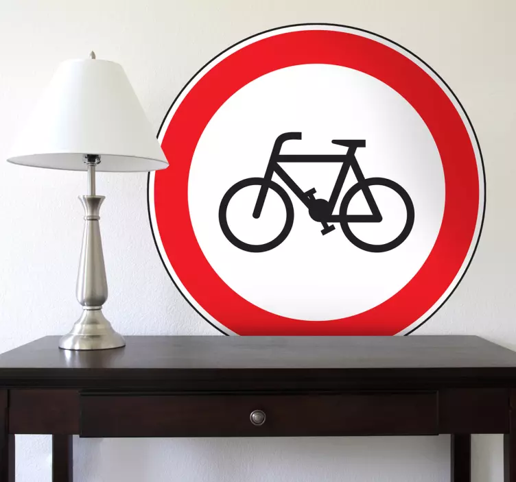 Adhesivo decorativo atención bicicleta - TenVinilo