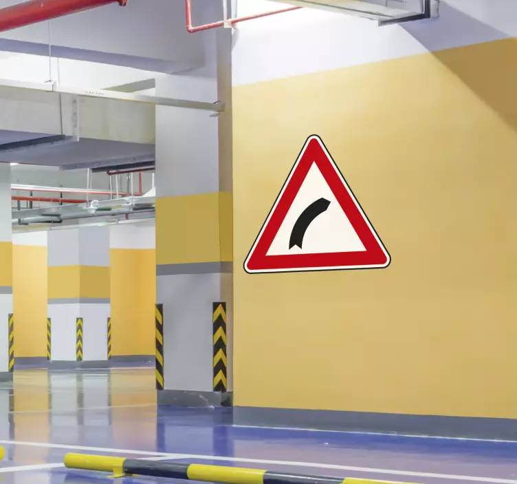 Adhesivo decorativo curva peligrosa - TenVinilo