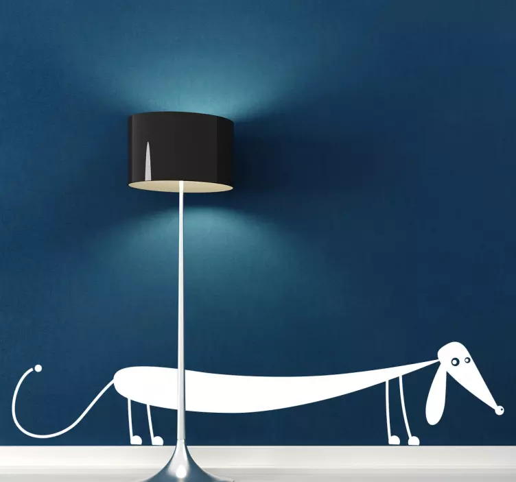 Pegatina perro salchicha monocolor - TenVinilo