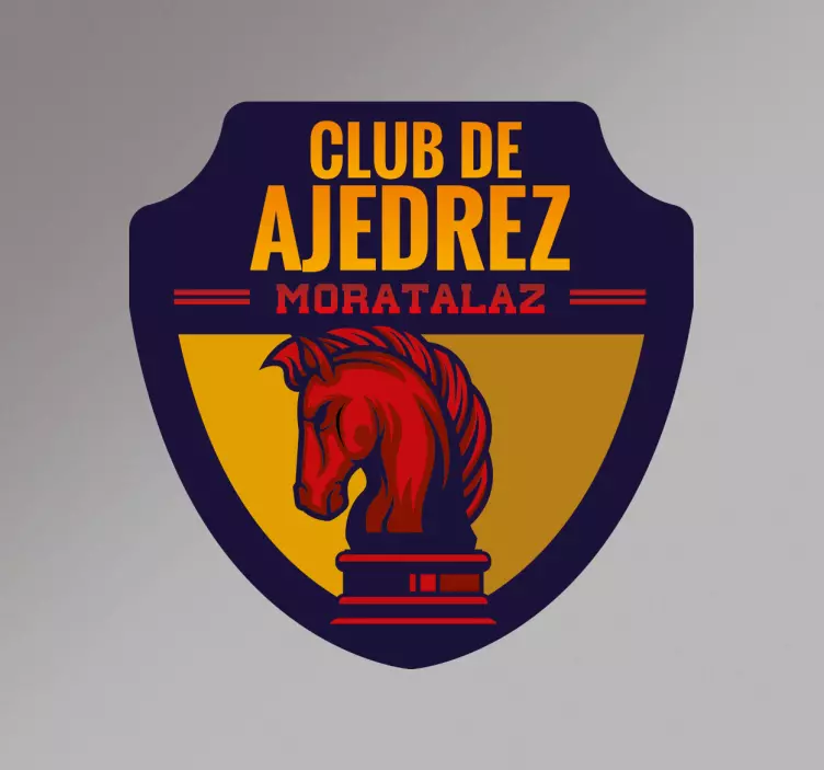 Adhesivo escudo ajedrez personalizable - TenVinilo
