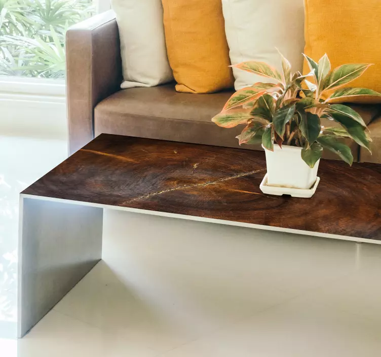 Vinilo para mesa de salón efecto madera - TenVinilo
