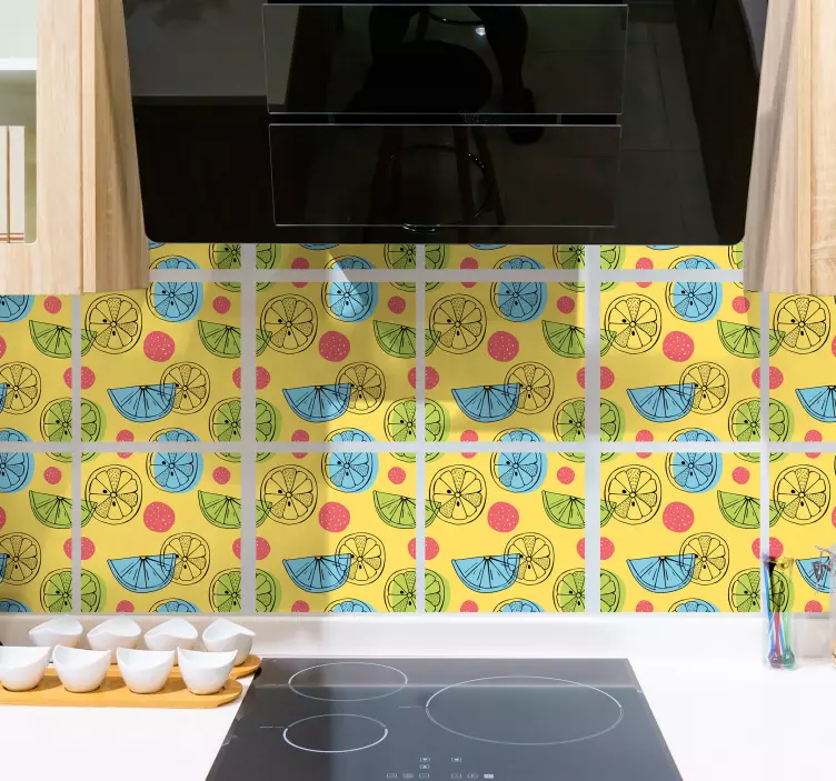 Azulejo adhesivo de patrón de frutas - TenVinilo