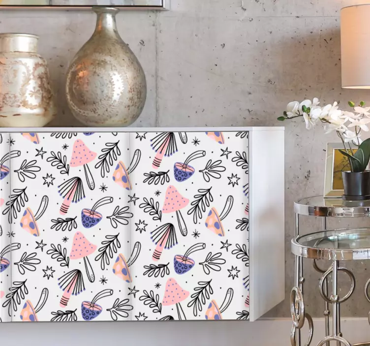 Vinilo para mueble diseño con estampado floral - TenVinilo
