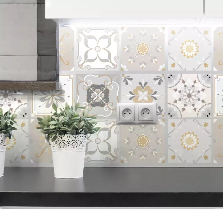 Azulejos adhesivo patrones de colores - TenVinilo