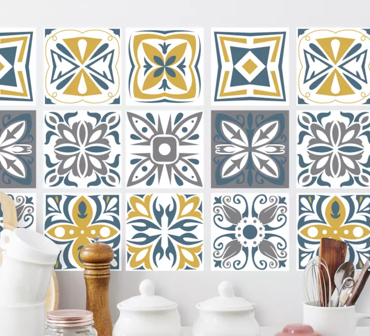 Azulejos adhesivo Baldosas de cemento decorativas - TenVinilo
