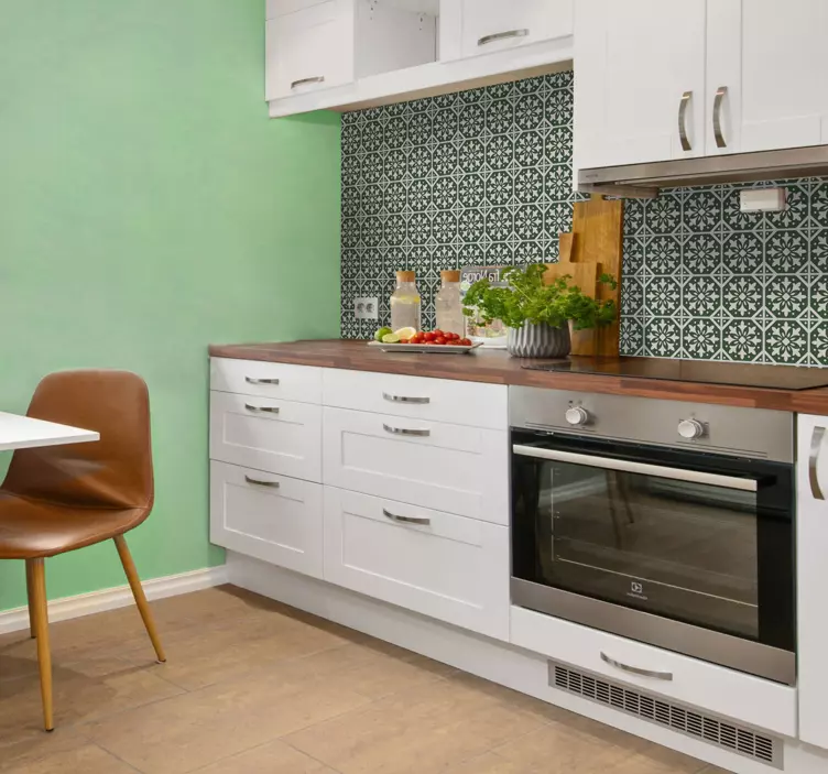 Azulejos adhesivo Patrones de cemento sobre un fondo verde - TenVinilo