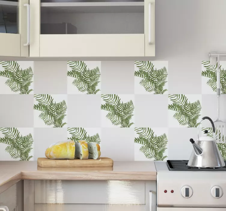 Azulejos adhesivo plantas - TenVinilo