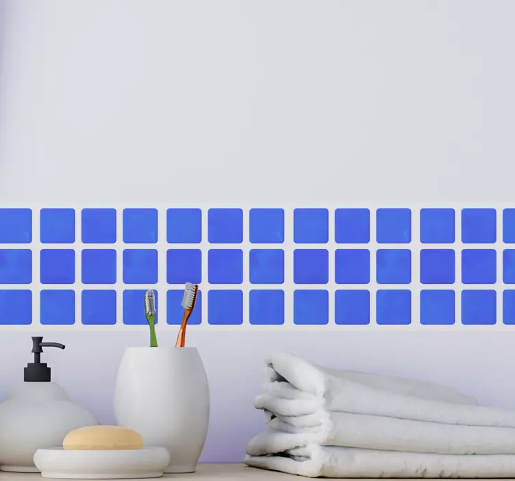 Azulejos adhesivo Tablero de tonos azules - TenVinilo