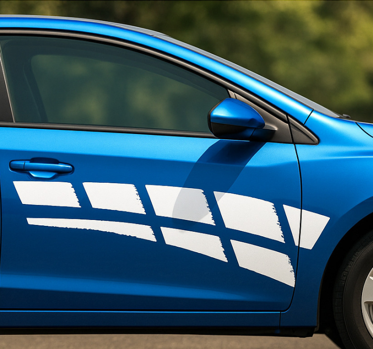 Calca para auto rayas abstractas monocromáticas - TenVinilo