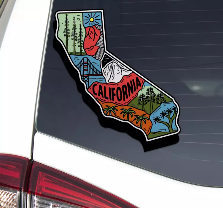 Calca para auto contorno del estado de california - TenVinilo