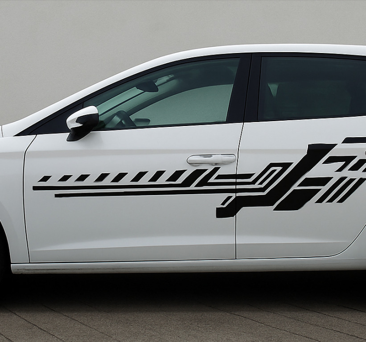 Calca para auto rayas negras tribales - TenVinilo