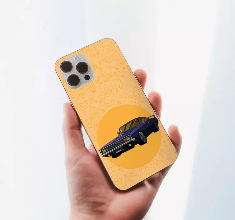 Calcomanía iPhone coche deportivo morado - TenVinilo