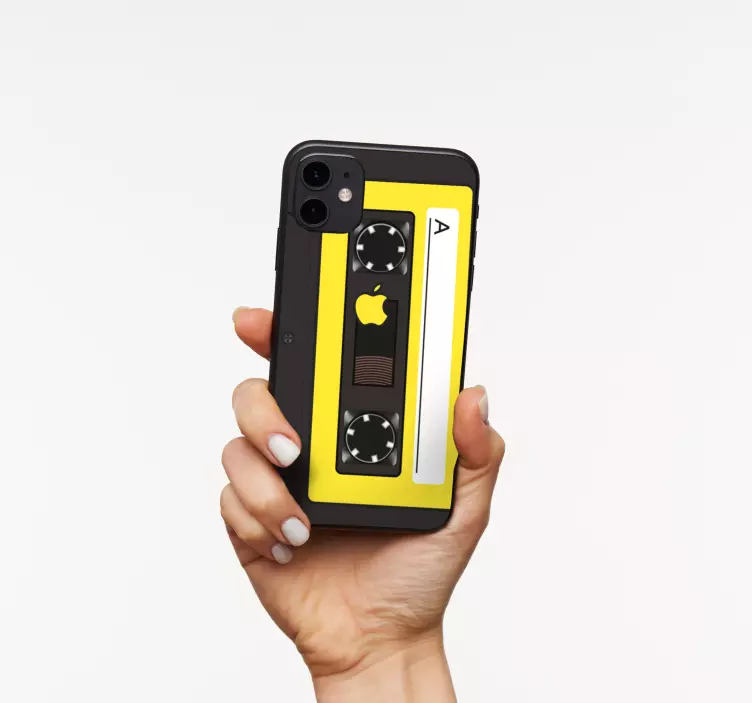 Calcomanía iPhone estilo tipo casete - TenVinilo