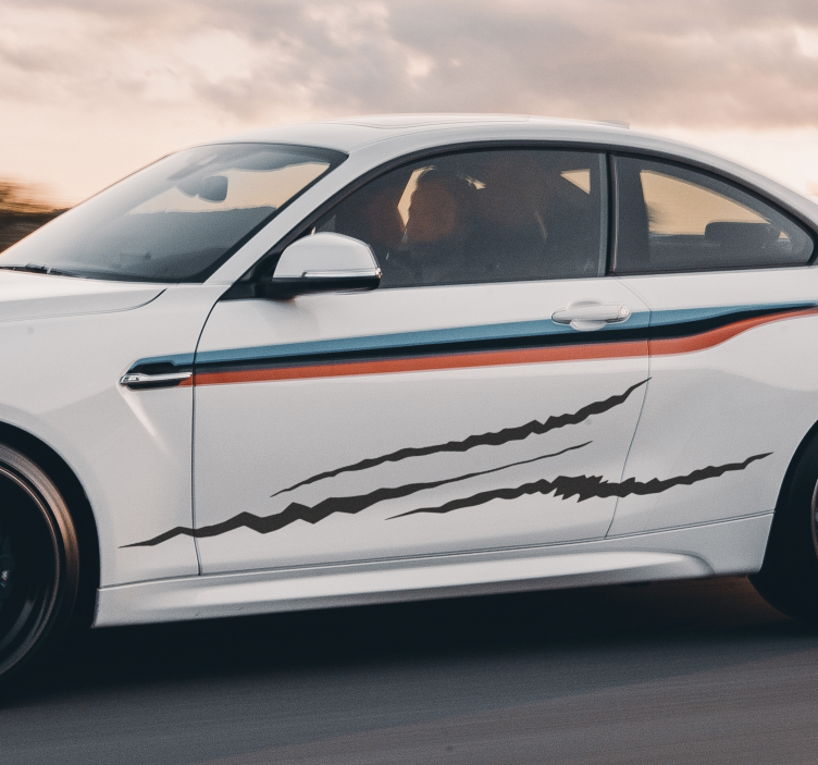 Vinilo coche rayas rasguños monocolor - TenVinilo