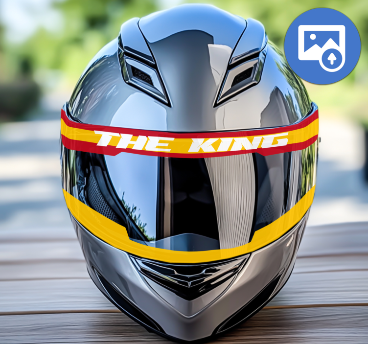 Calcomanía para moto diseño de visera de casco con bandera - TenVinilo