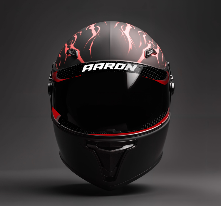 Calcomanía para moto texto de visera personalizable - TenVinilo