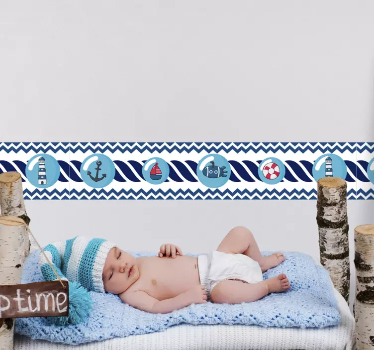 Cenefa infantil decorativa estilo marinero - TenVinilo