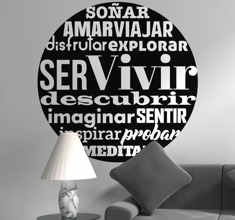 Vinilo frase círculo de los sueños - TenVinilo