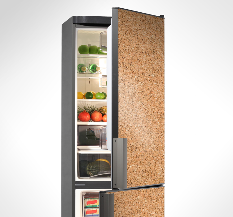 Vinilo nevera simulación corcho - TenVinilo