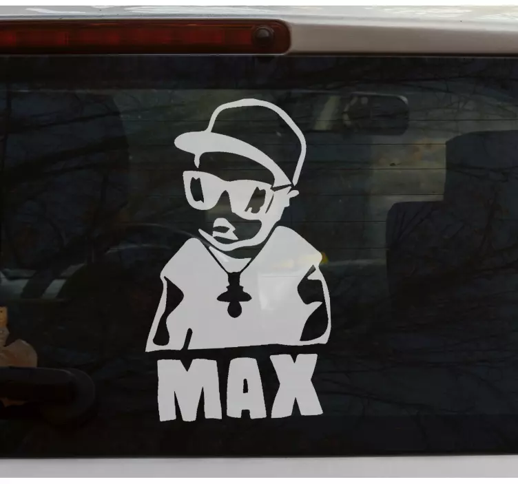 Pegatina bebé a bordo silueta de personaje elegante - TenVinilo