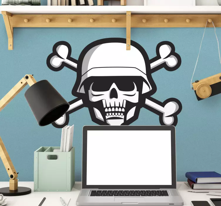 Pegatina calavera militar - TenVinilo