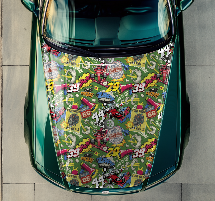 Pegatina de coche multicolor para capucha - TenVinilo