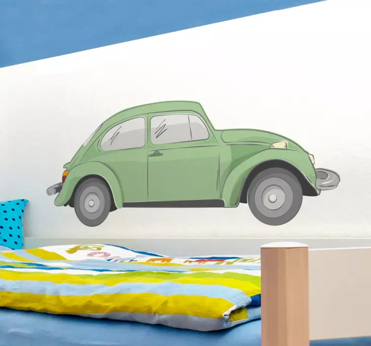 Pegatina dibujo escarabajo verde - TenVinilo