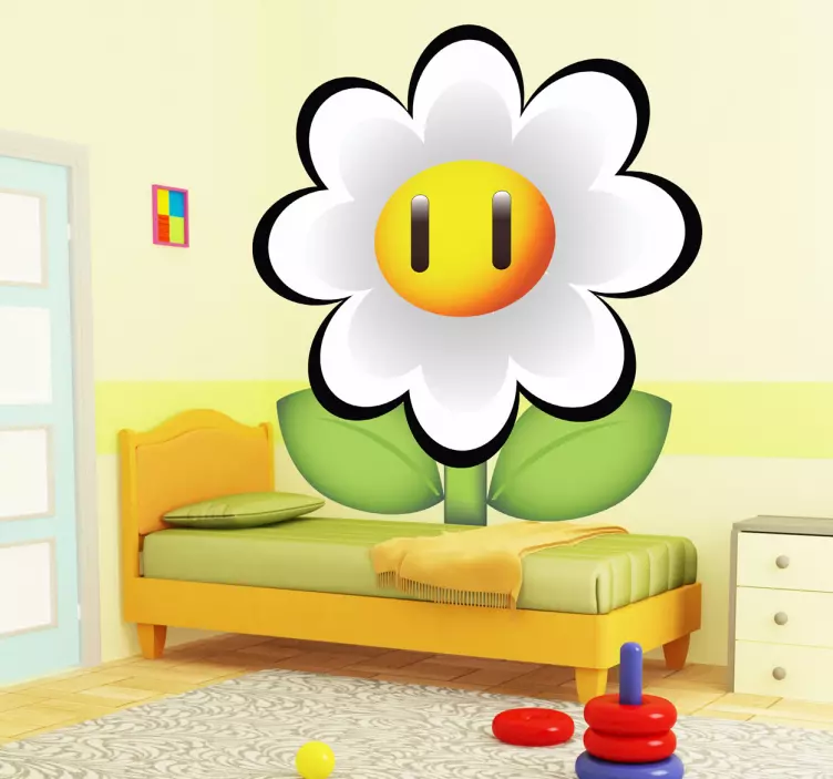 Pegatina flor margarita de Mario Bros - TenVinilo