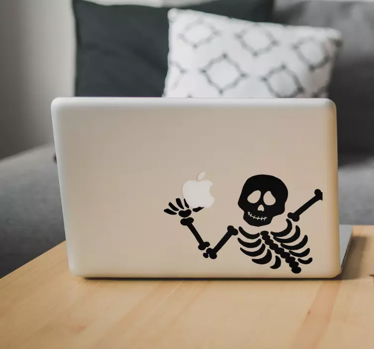 Pegatina Halloween esqueleto para macbook - TenVinilo