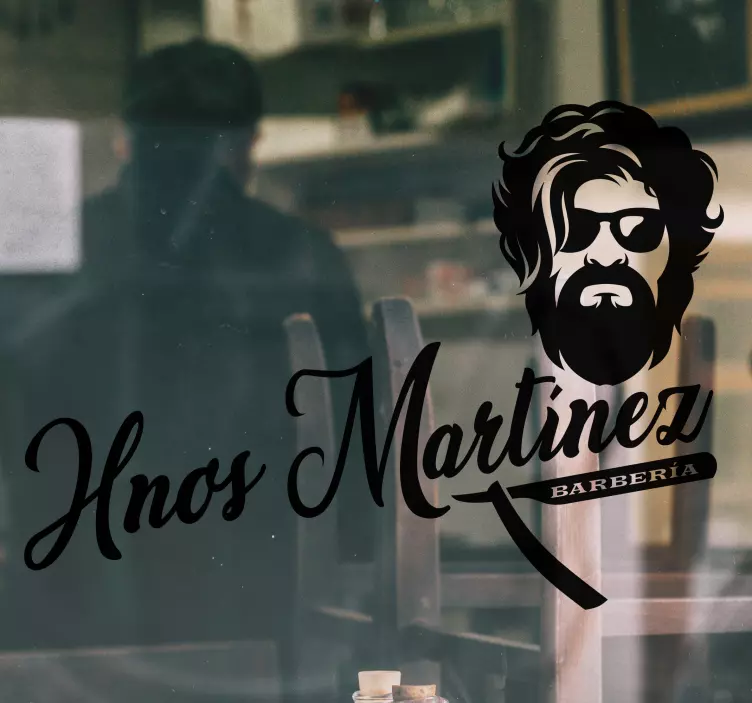 Vinilo de moda barbería con hombre  - TenVinilo