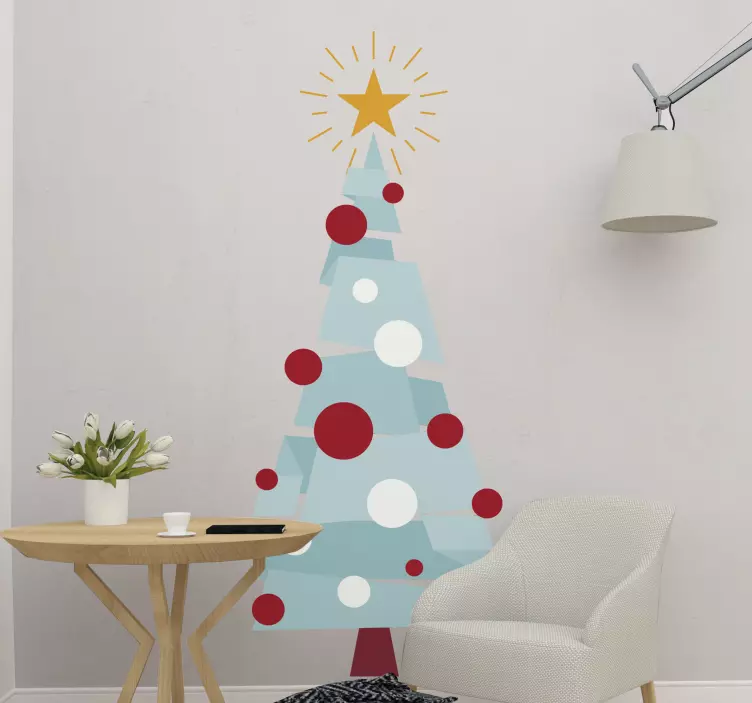 Vinilo navidad árbol con figuras geométricas - TenVinilo