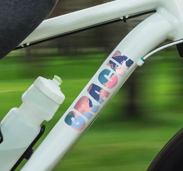 Vinilo bici Nombre colorido personalizable - TenVinilo