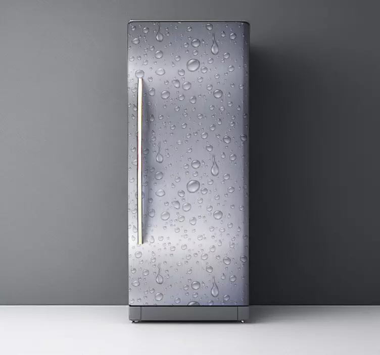 Pegatina para nevera vinilo textura gris con gotas - TenVinilo